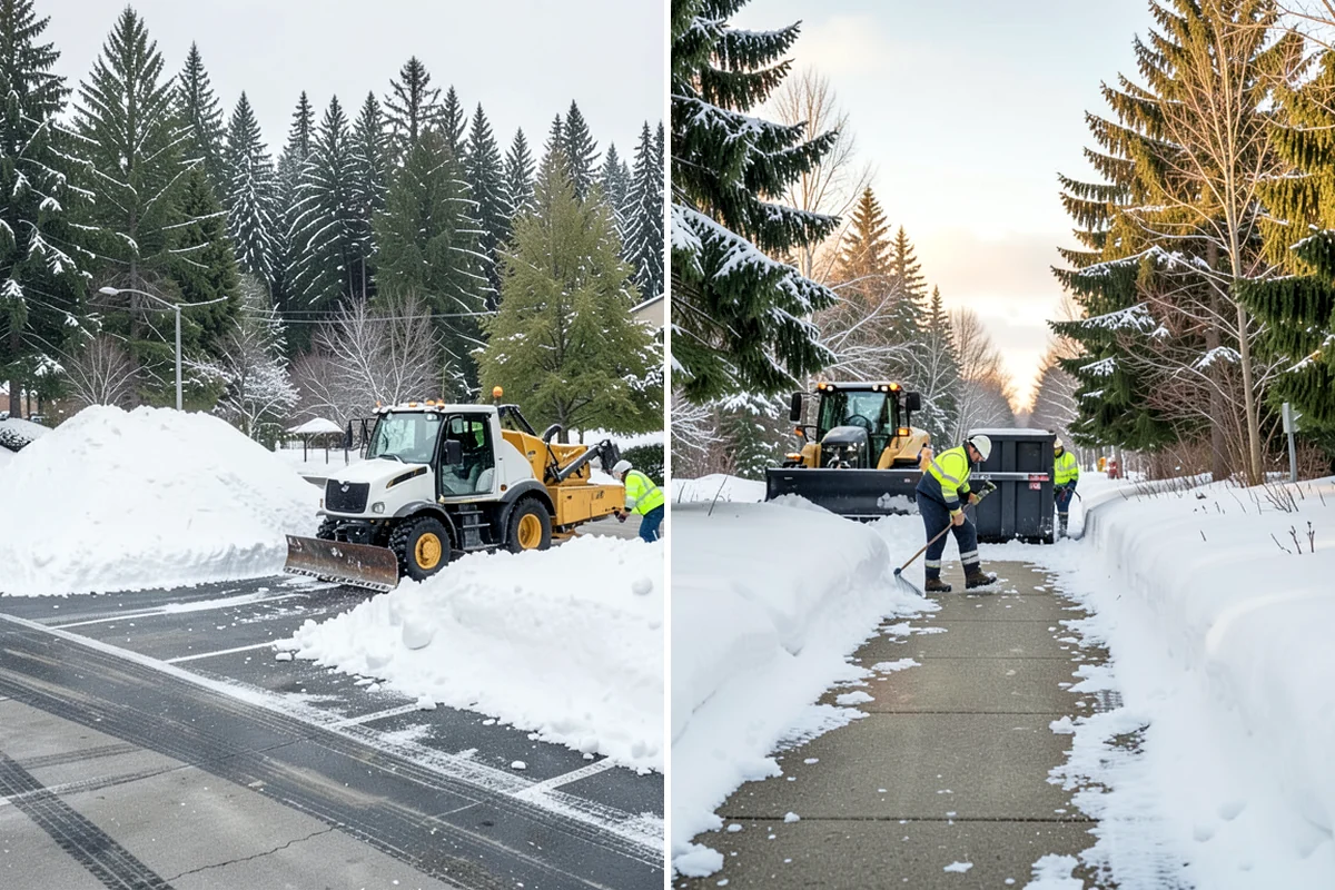 Snow Stacking in Federal Way, King County, WA - Designate corner and edge stacking zones