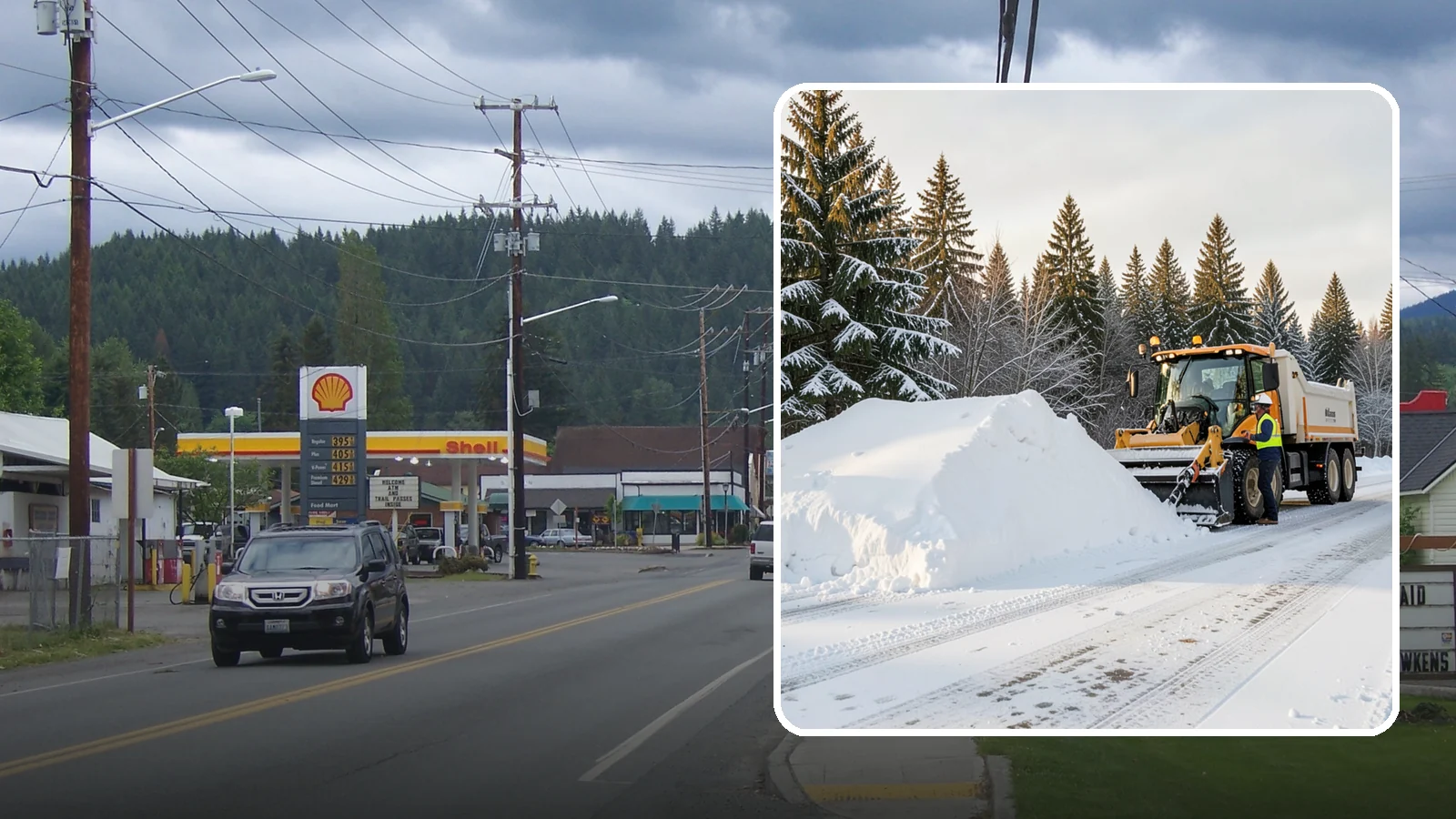 Snow Stacking in Granite Falls, Snohomish County, WA - We stack plowed snow into organized piles that maximize usable space and drain cleanly.