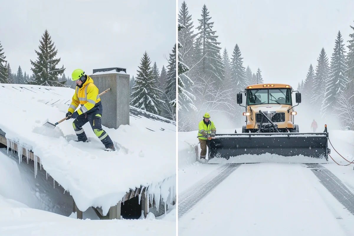 Snow Stacking in Hamilton, Skagit County, WA - Designate corner and edge stacking zones