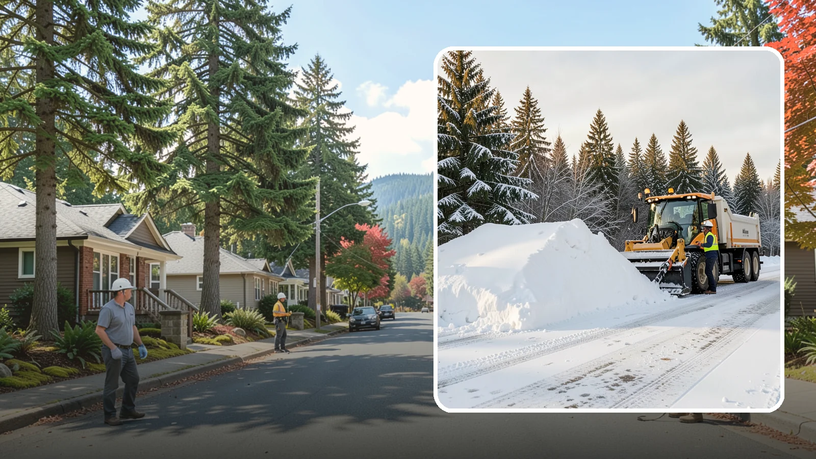 Snow Stacking in Hunts Point, King County, WA - We stack plowed snow into organized piles that maximize usable space and drain cleanly.