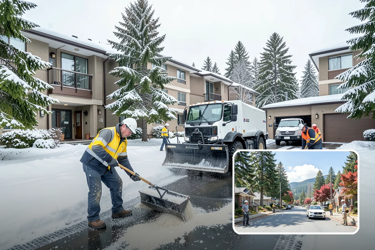 Snow Stacking in Hunts Point, King County, WA - Preserves the most parking and open space