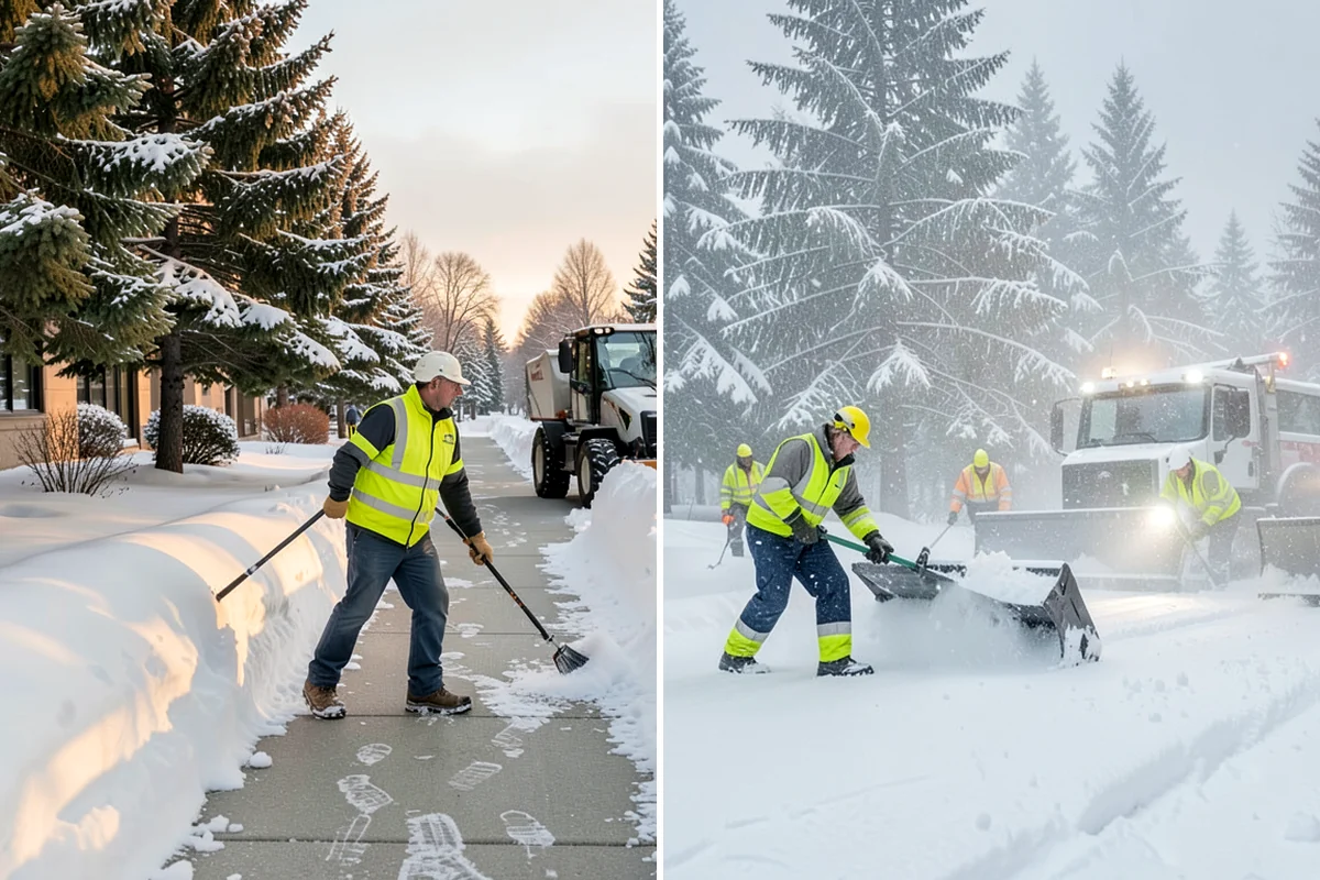 Snow Stacking in Hunts Point, King County, WA - Designate corner and edge stacking zones