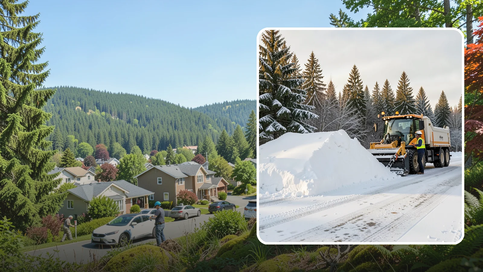 Snow Stacking in Index, Snohomish County, WA - We stack plowed snow into organized piles that maximize usable space and drain cleanly.