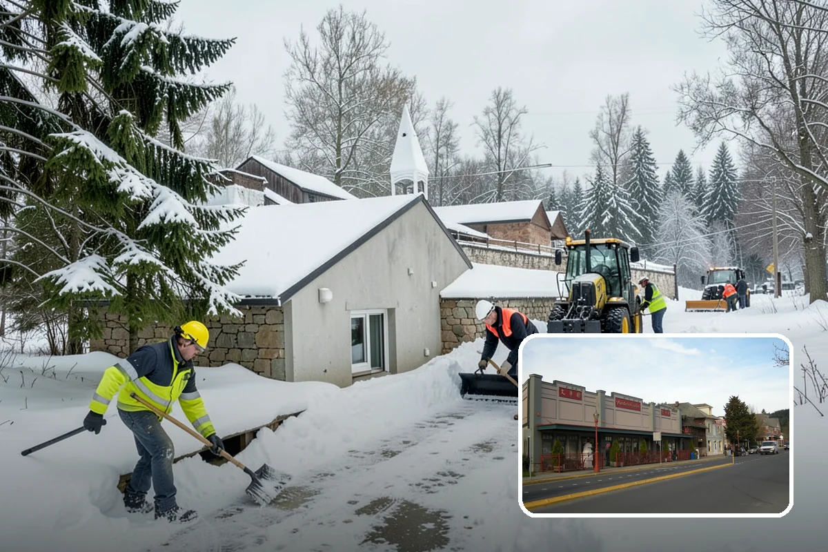 Snow Stacking in Issaquah, King County, WA - Preserves the most parking and open space