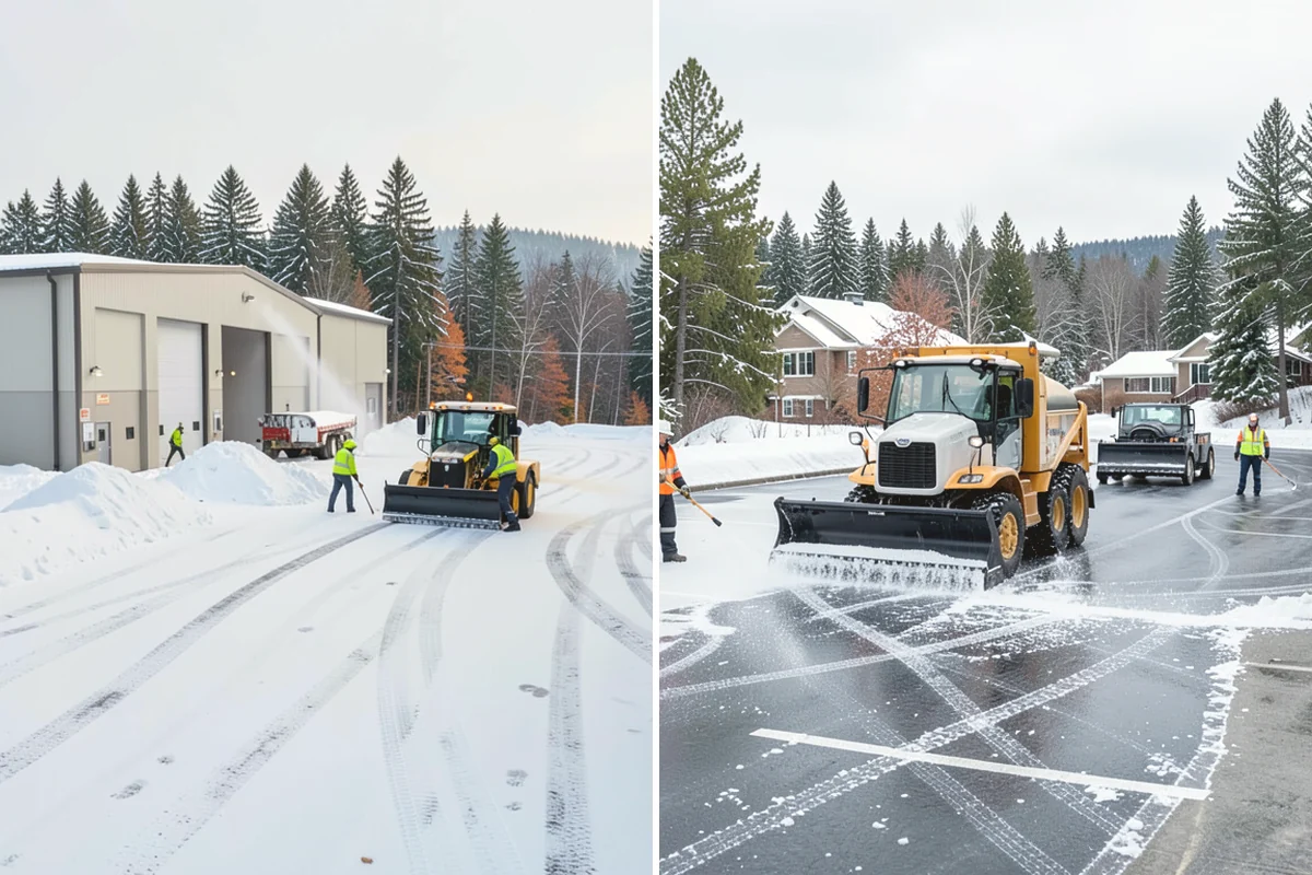 Snow Stacking in Issaquah, King County, WA - Designate corner and edge stacking zones