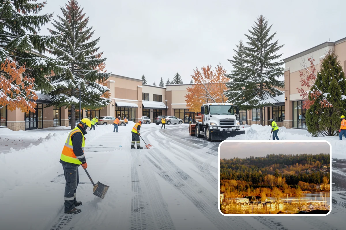 Snow Stacking in Kenmore, King County, WA - Preserves the most parking and open space