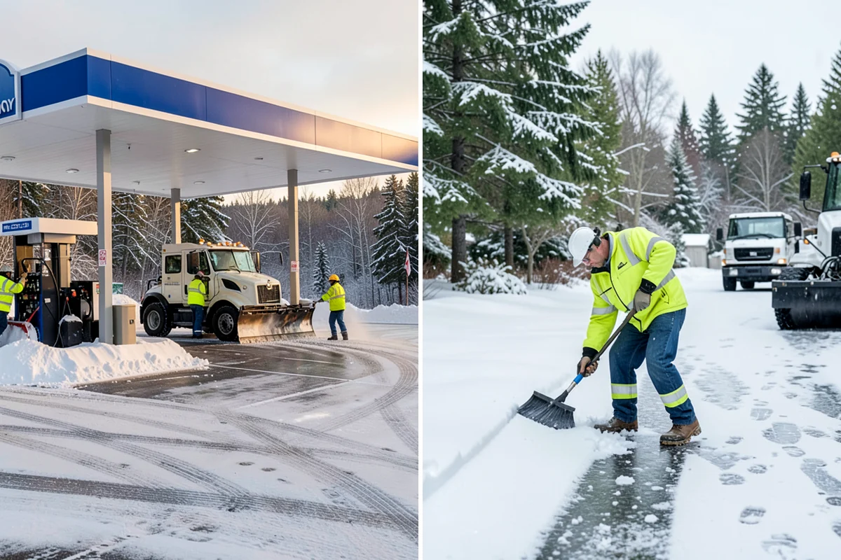 Snow Stacking in Kenmore, King County, WA - Designate corner and edge stacking zones