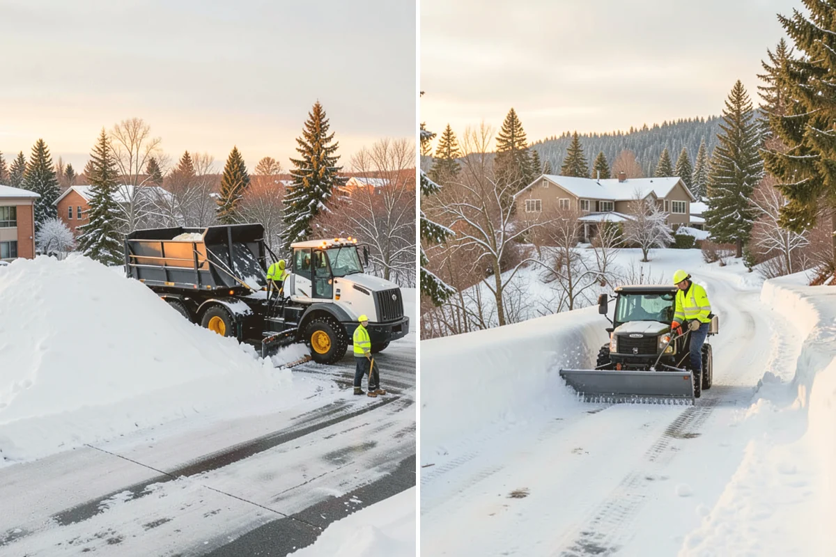 Snow Stacking in Kent, King County, WA - Designate corner and edge stacking zones