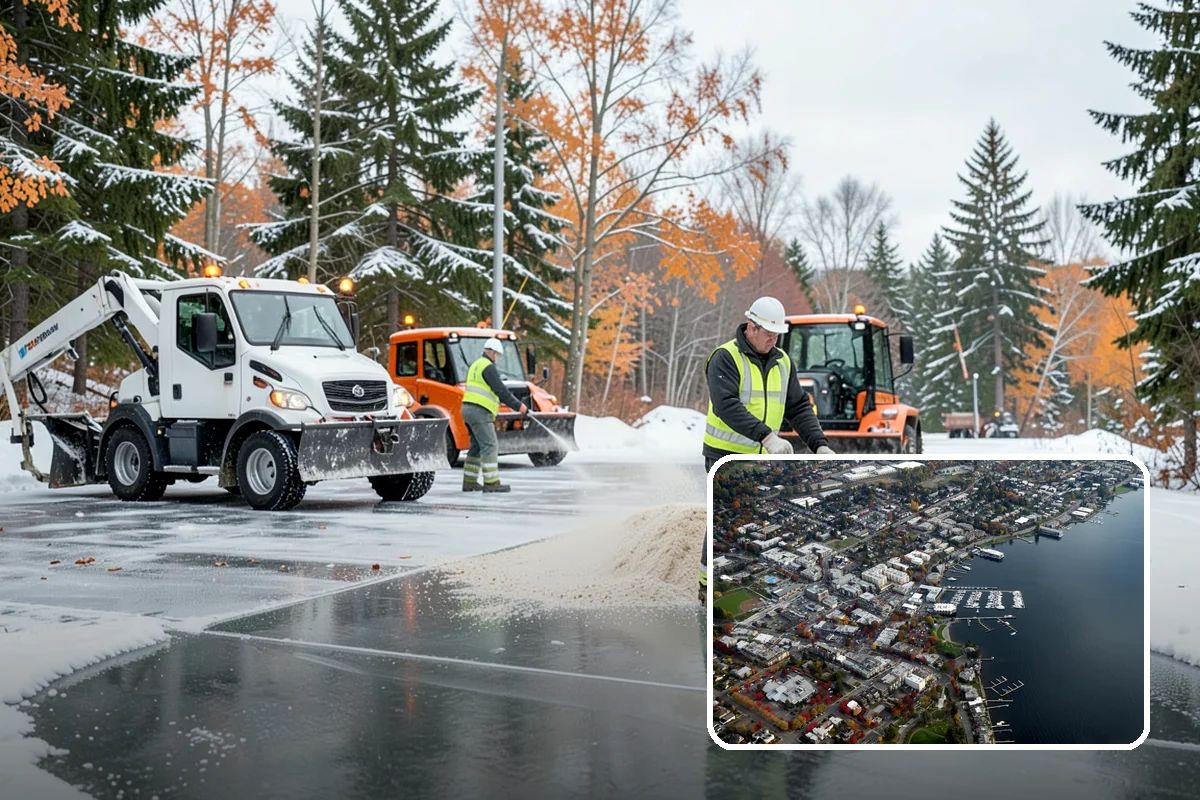 Snow Stacking in Kirkland, King County, WA - Preserves the most parking and open space