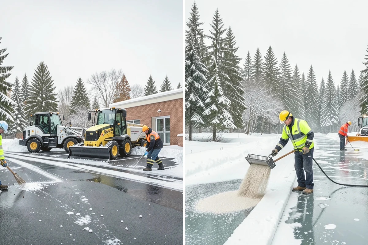 Snow Stacking in La Conner, Skagit County, WA - Designate corner and edge stacking zones