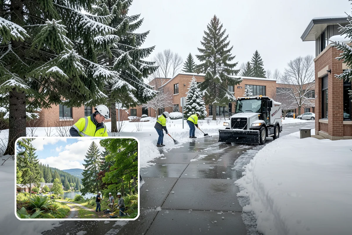 Snow Stacking in Lake Forest Park, King County, WA - Preserves the most parking and open space