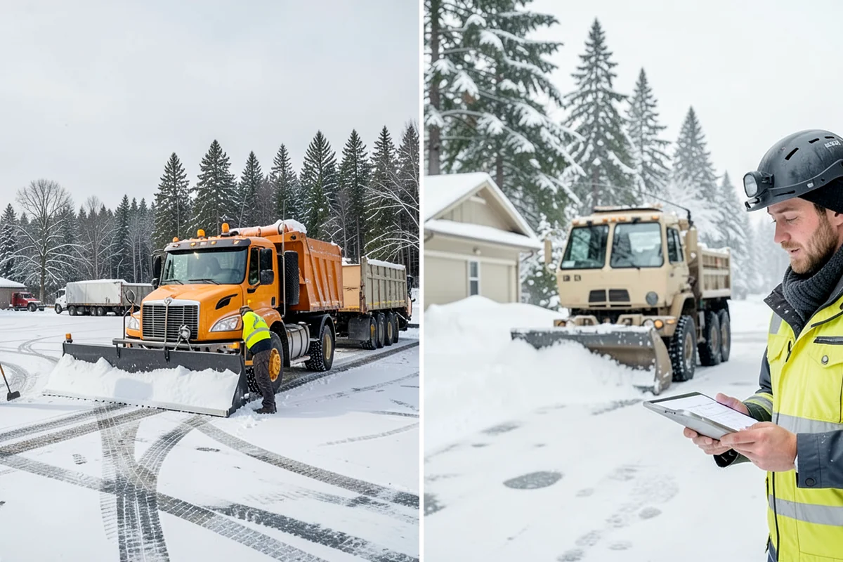 Snow Stacking in Lake Forest Park, King County, WA - Designate corner and edge stacking zones