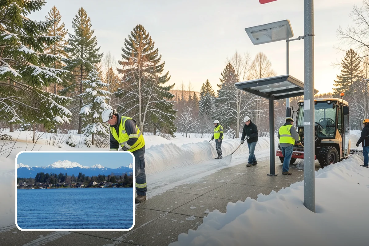 Snow Stacking in Lake Stevens, Snohomish County, WA - Preserves the most parking and open space