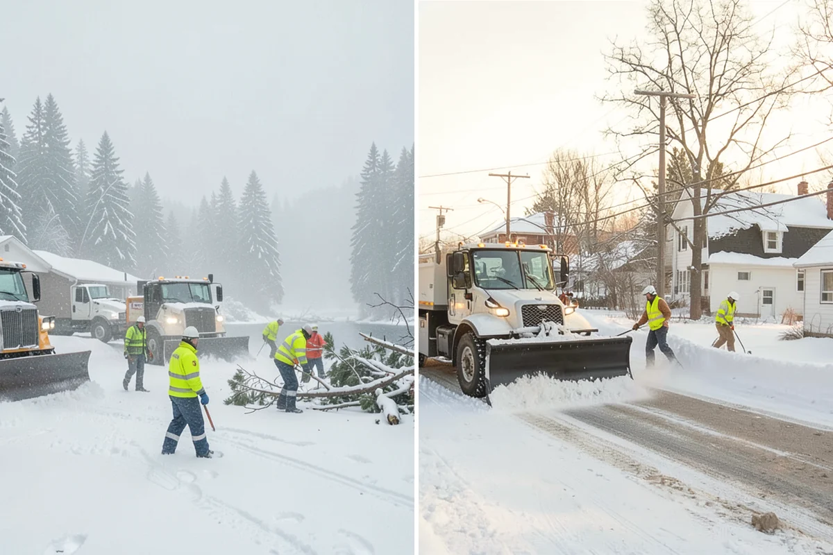 Snow Stacking in Lake Stevens, Snohomish County, WA - Designate corner and edge stacking zones