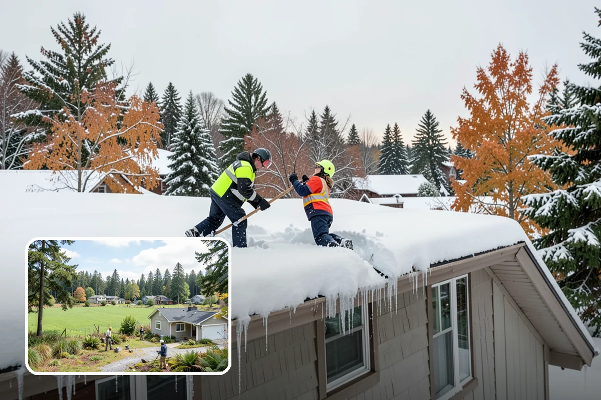 Snow Stacking in Lyman, Skagit County, WA - Preserves the most parking and open space