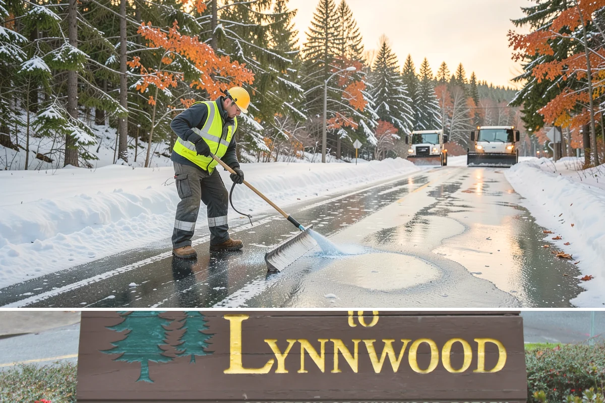 Snow Stacking in Lynnwood, Snohomish County, WA - Snow stacking matters throughout the plowing season as each storm adds to the piles that must stay organized and out of the way.