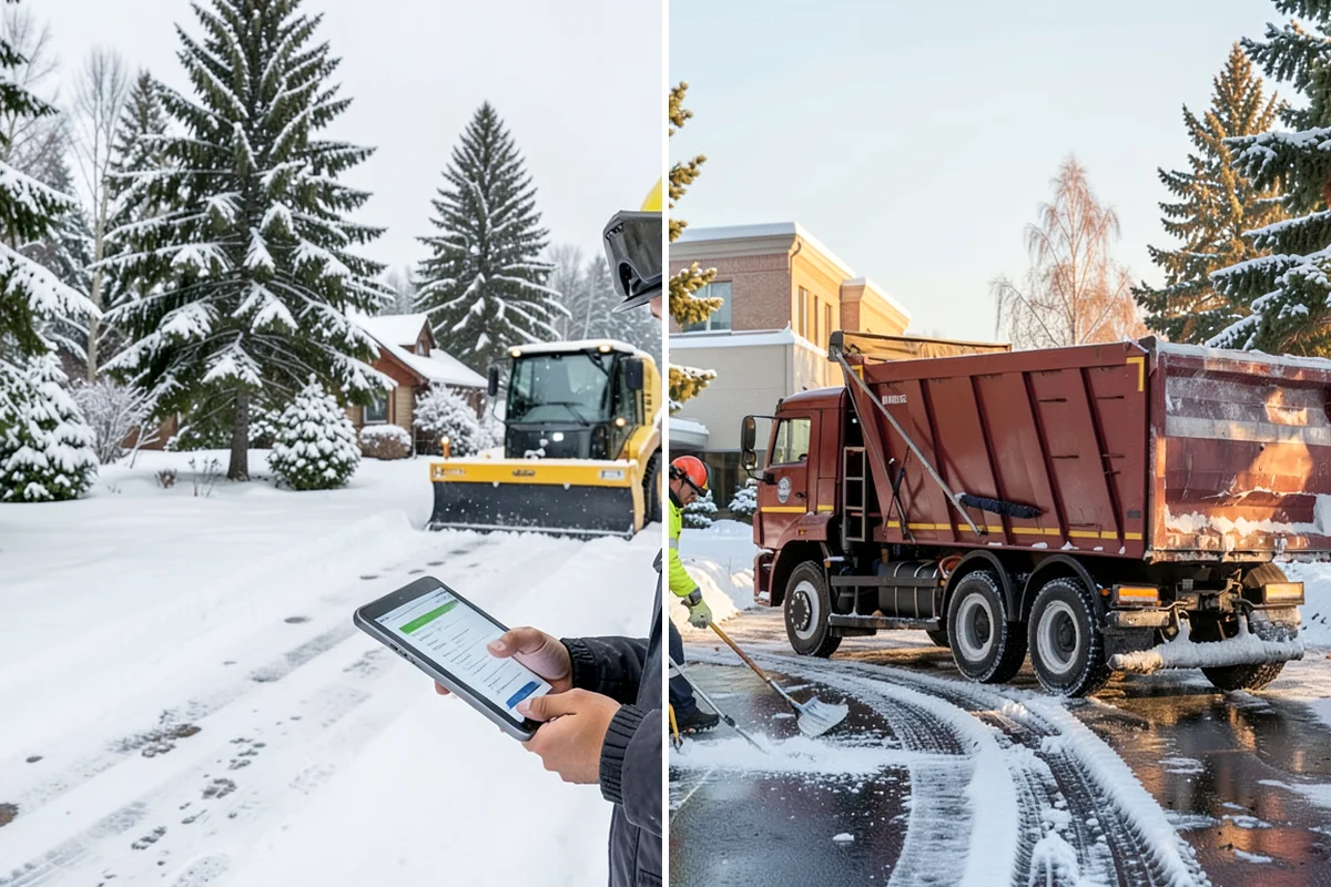 Snow Stacking in Maple Valley, King County, WA - Designate corner and edge stacking zones