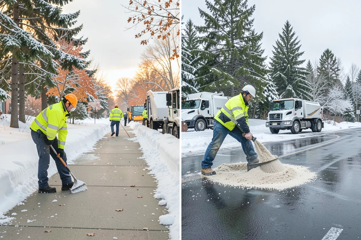 Snow Stacking in Marysville, Snohomish County, WA - Designate corner and edge stacking zones
