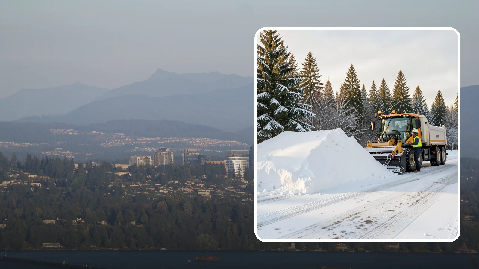 Snow Stacking in Medina, King County, WA - We stack plowed snow into organized piles that maximize usable space and drain cleanly.