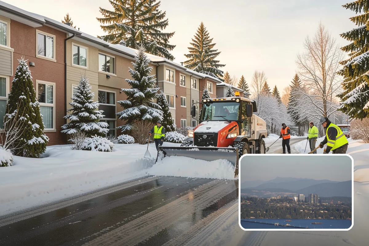 Snow Stacking in Medina, King County, WA - Preserves the most parking and open space