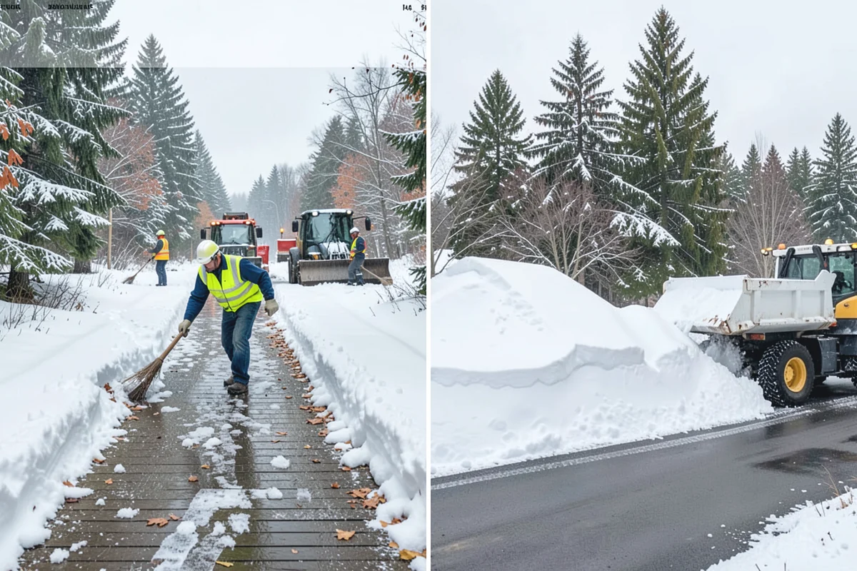 Snow Stacking in Medina, King County, WA - Designate corner and edge stacking zones