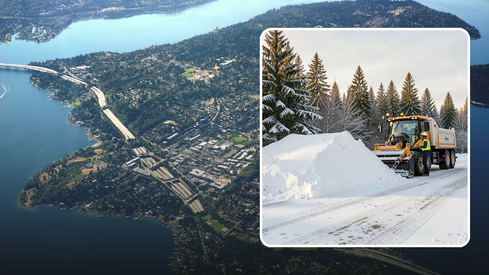 Snow Stacking in Mercer Island, King County, WA - We stack plowed snow into organized piles that maximize usable space and drain cleanly.