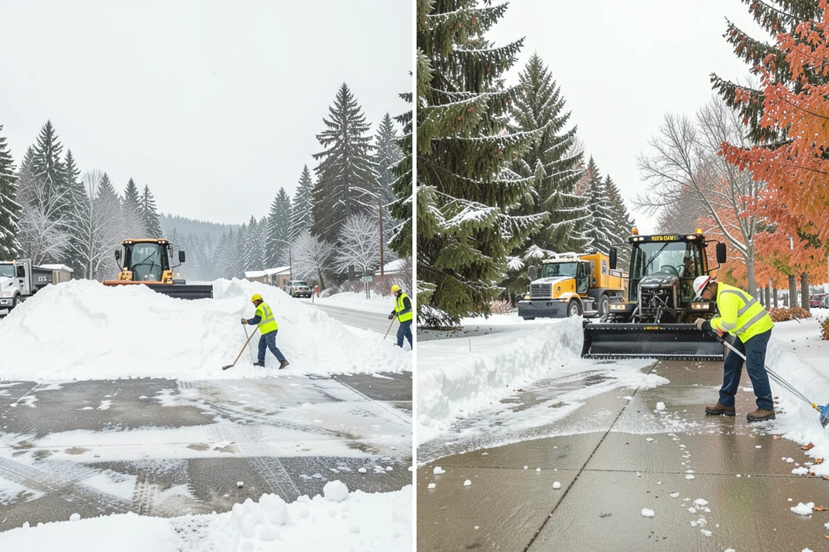 Snow Stacking in Mercer Island, King County, WA - Designate corner and edge stacking zones