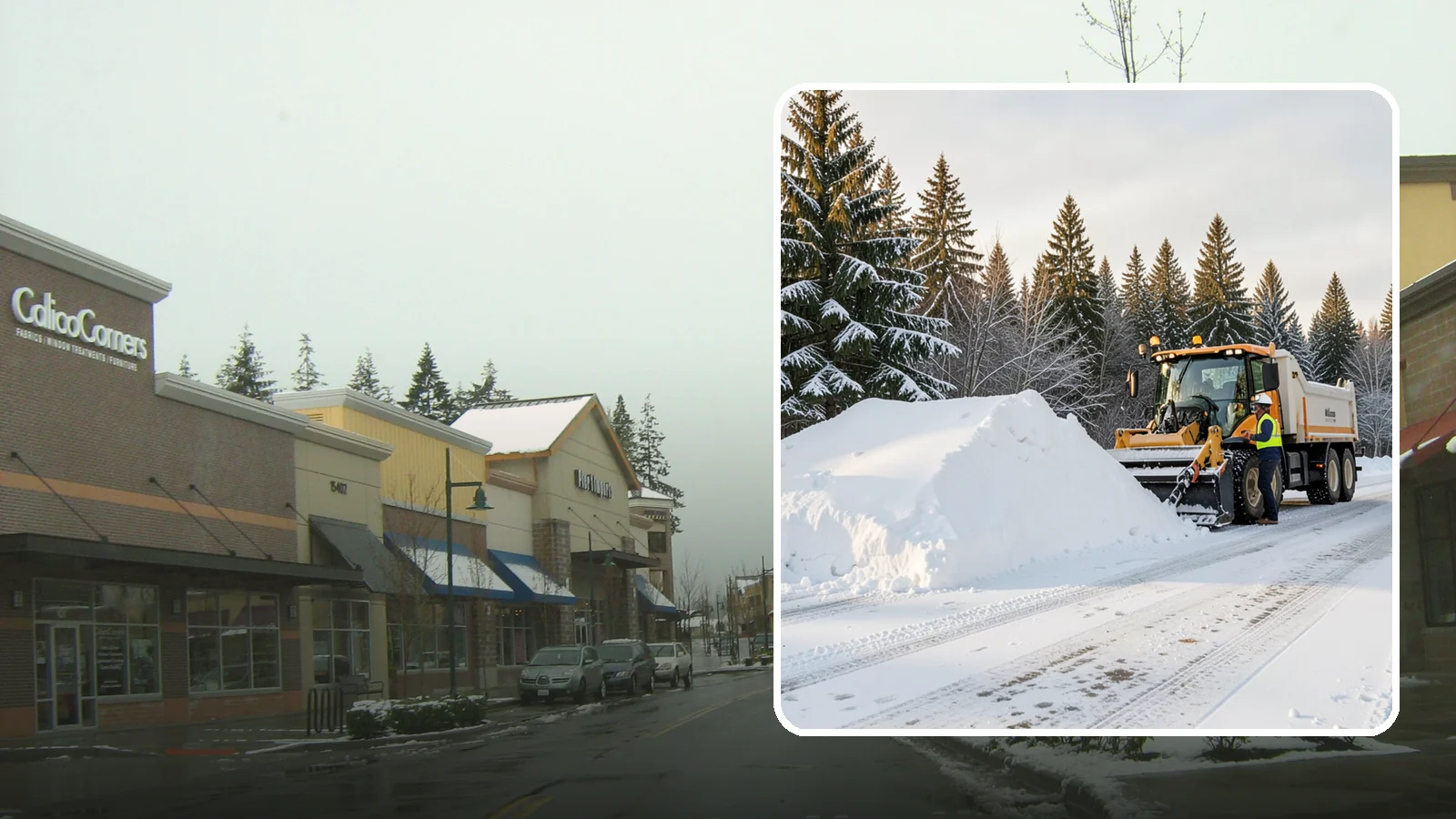 Snow Stacking in Mill Creek, Snohomish County, WA - We stack plowed snow into organized piles that maximize usable space and drain cleanly.