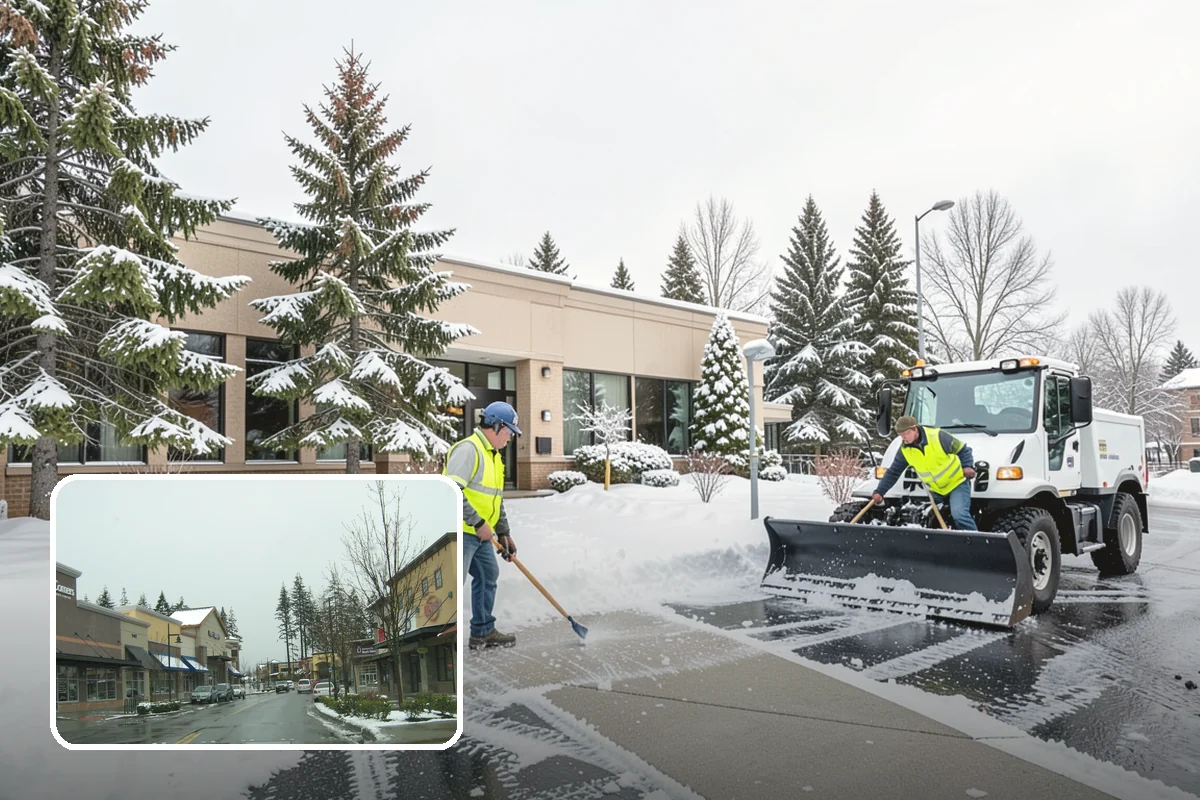 Snow Stacking in Mill Creek, Snohomish County, WA - Preserves the most parking and open space
