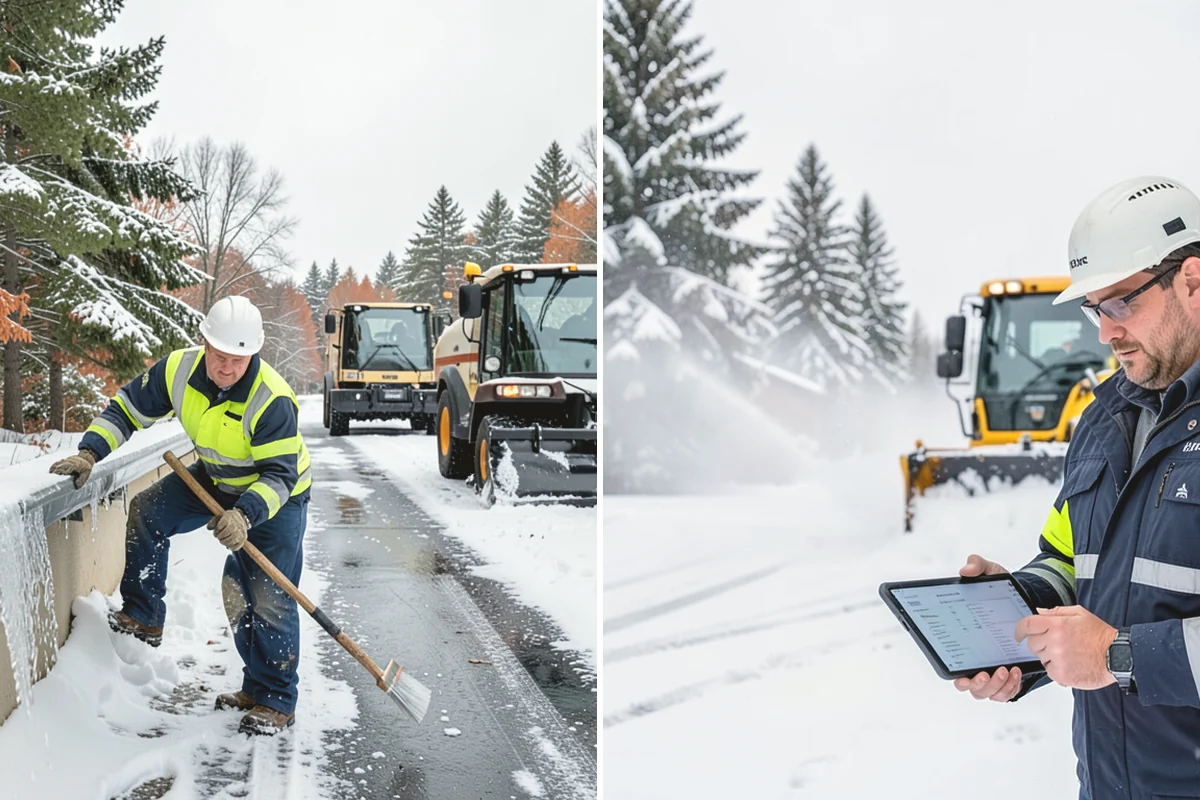 Snow Stacking in Mill Creek, Snohomish County, WA - Designate corner and edge stacking zones