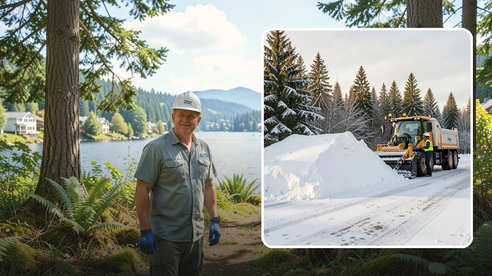 Snow Stacking in Milton, King County, WA - We stack plowed snow into organized piles that maximize usable space and drain cleanly.