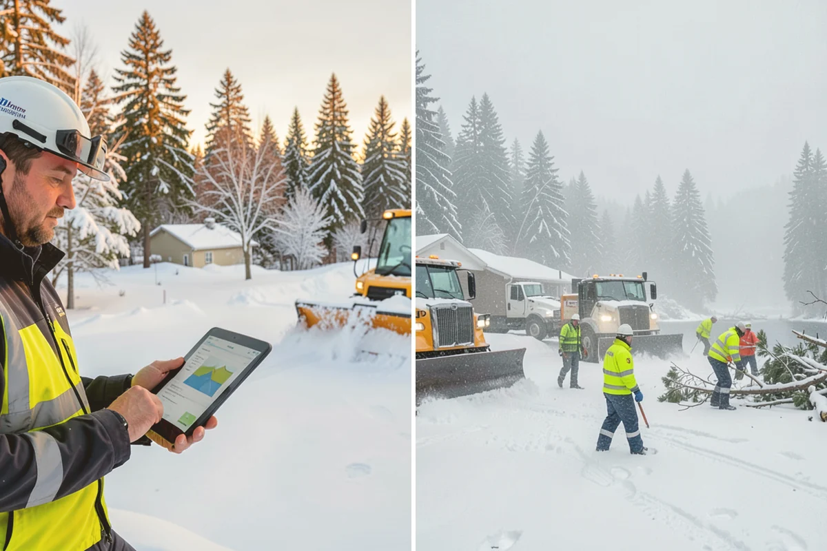 Snow Stacking in Milton, King County, WA - Designate corner and edge stacking zones
