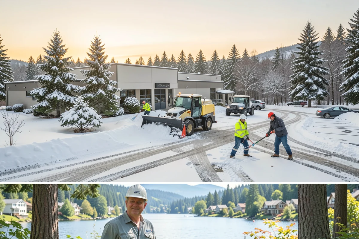 Snow Stacking in Milton, King County, WA - Snow stacking matters throughout the plowing season as each storm adds to the piles that must stay organized and out of the way.