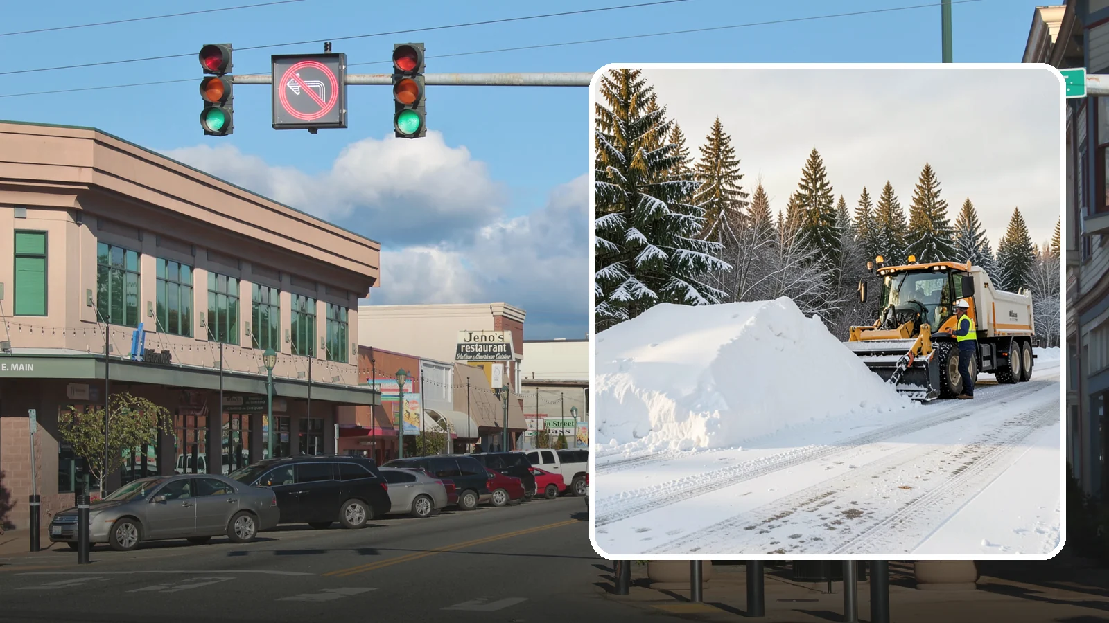 Snow Stacking in Monroe, Snohomish County, WA - We stack plowed snow into organized piles that maximize usable space and drain cleanly.