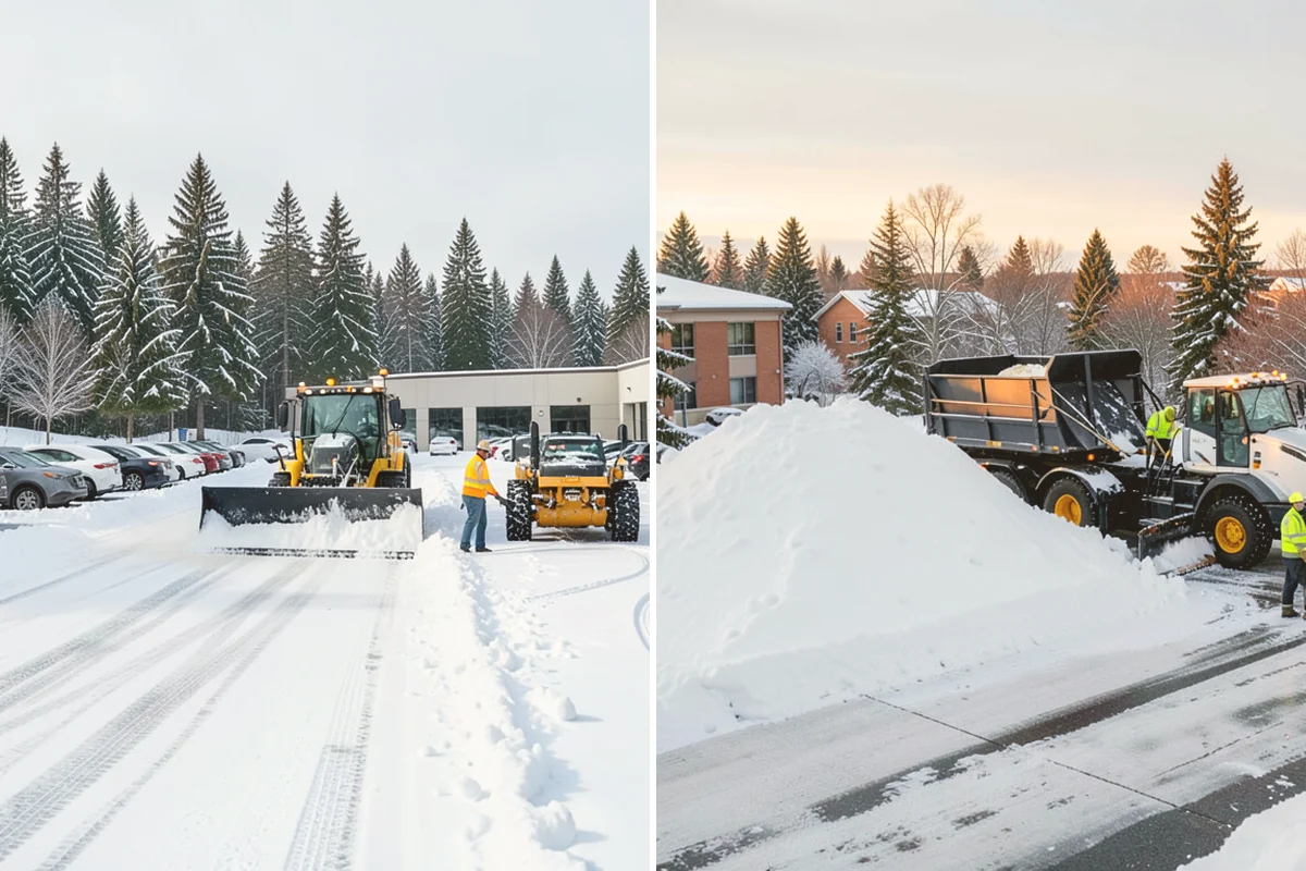 Snow Stacking in Mount Vernon, Skagit County, WA - Designate corner and edge stacking zones