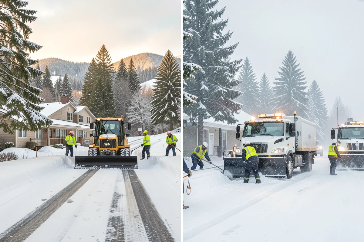 Snow Stacking in Mukilteo, Snohomish County, WA - Designate corner and edge stacking zones