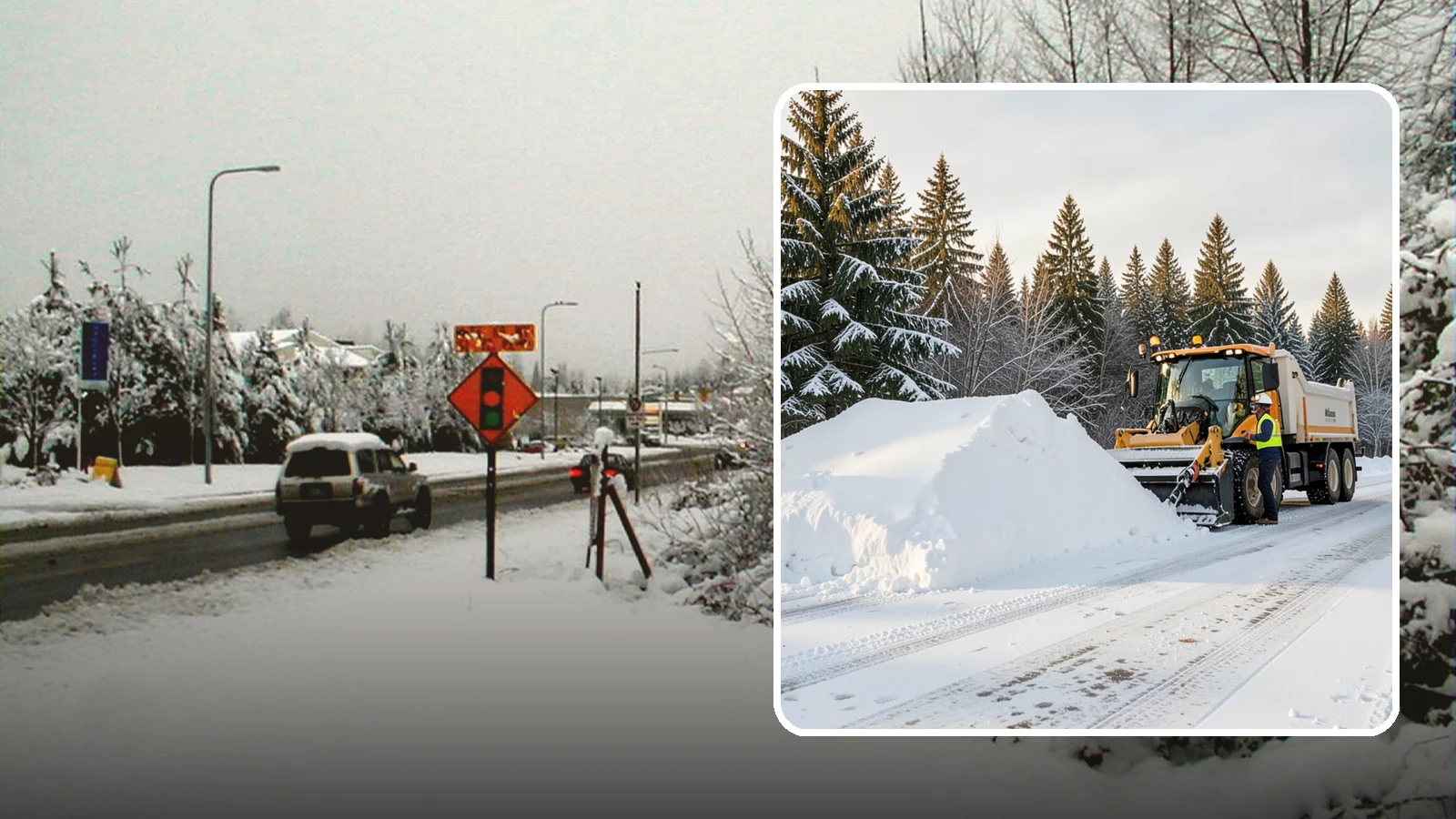 Snow Stacking in Newcastle, King County, WA - We stack plowed snow into organized piles that maximize usable space and drain cleanly.