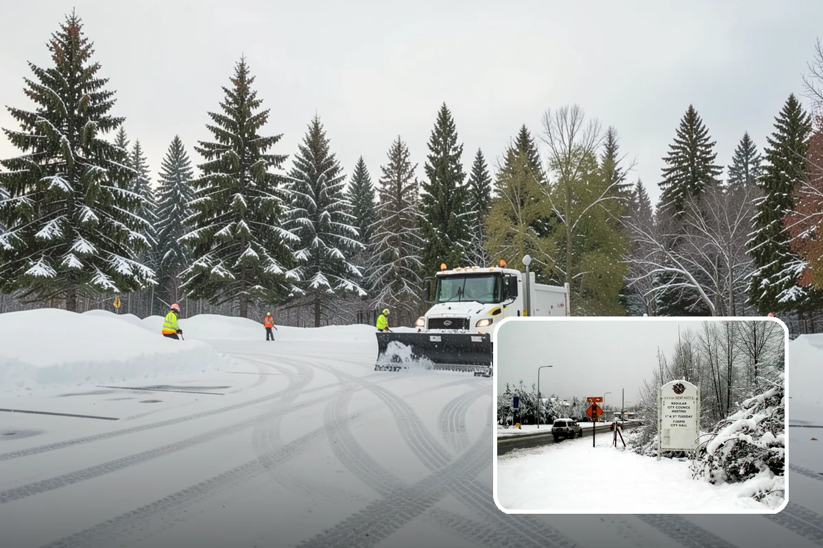 Snow Stacking in Newcastle, King County, WA - Preserves the most parking and open space