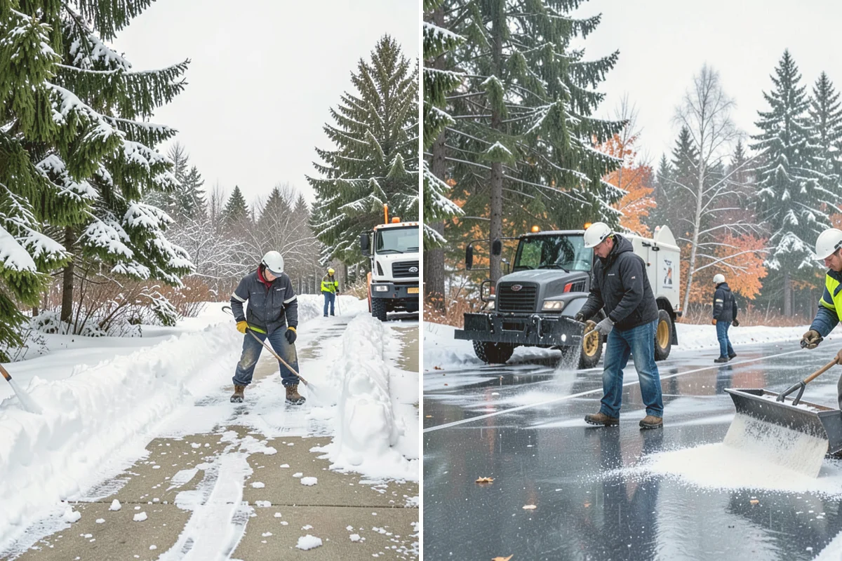 Snow Stacking in Newcastle, King County, WA - Designate corner and edge stacking zones