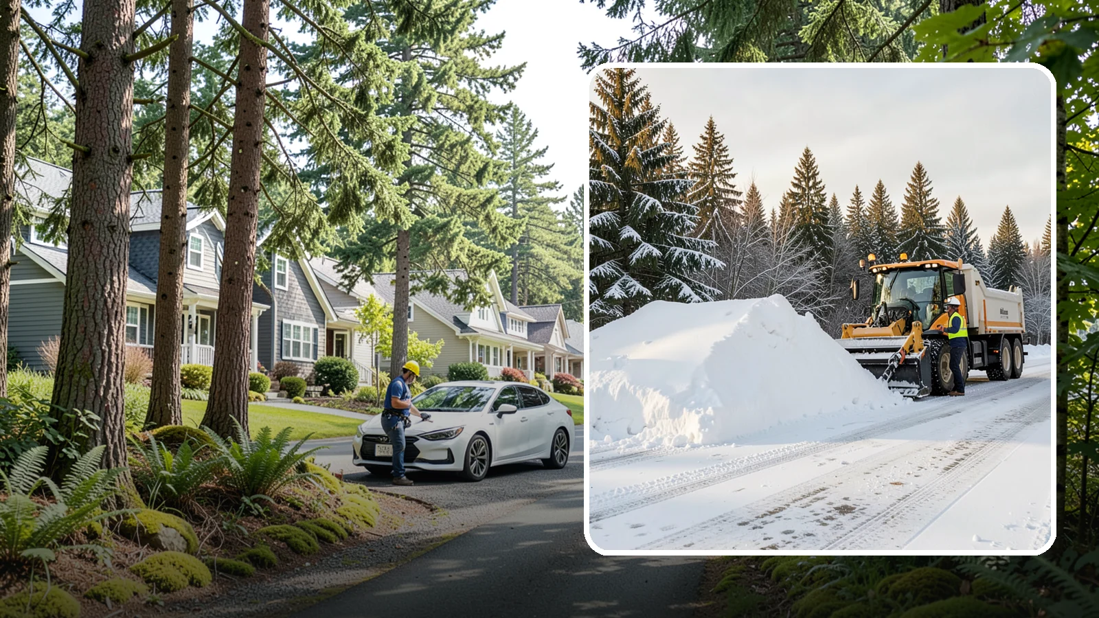 Snow Stacking in Normandy Park, King County, WA - We stack plowed snow into organized piles that maximize usable space and drain cleanly.