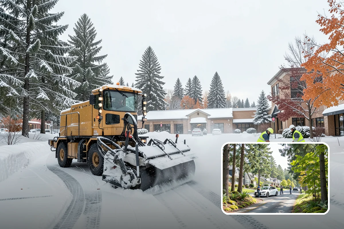 Snow Stacking in Normandy Park, King County, WA - Preserves the most parking and open space
