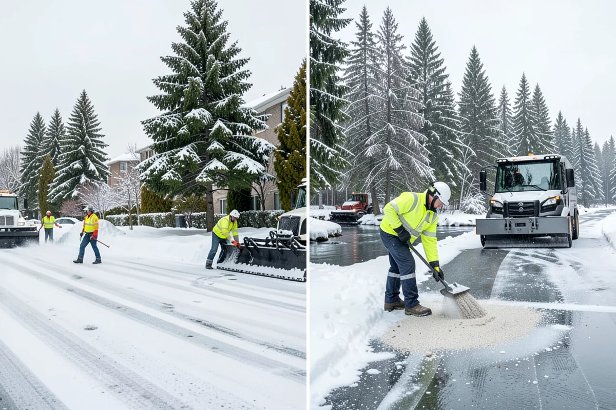 Snow Stacking in Normandy Park, King County, WA - Designate corner and edge stacking zones