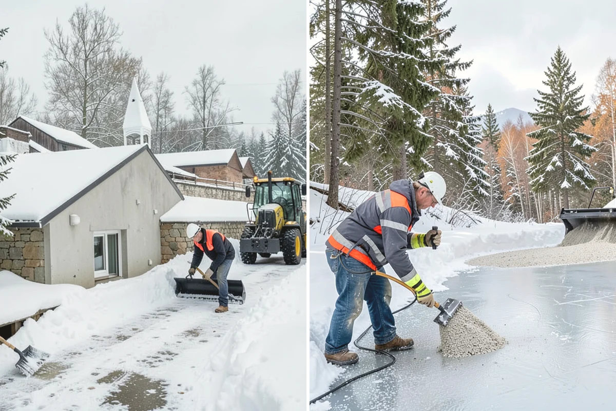 Snow Stacking in North Bend, King County, WA - Designate corner and edge stacking zones