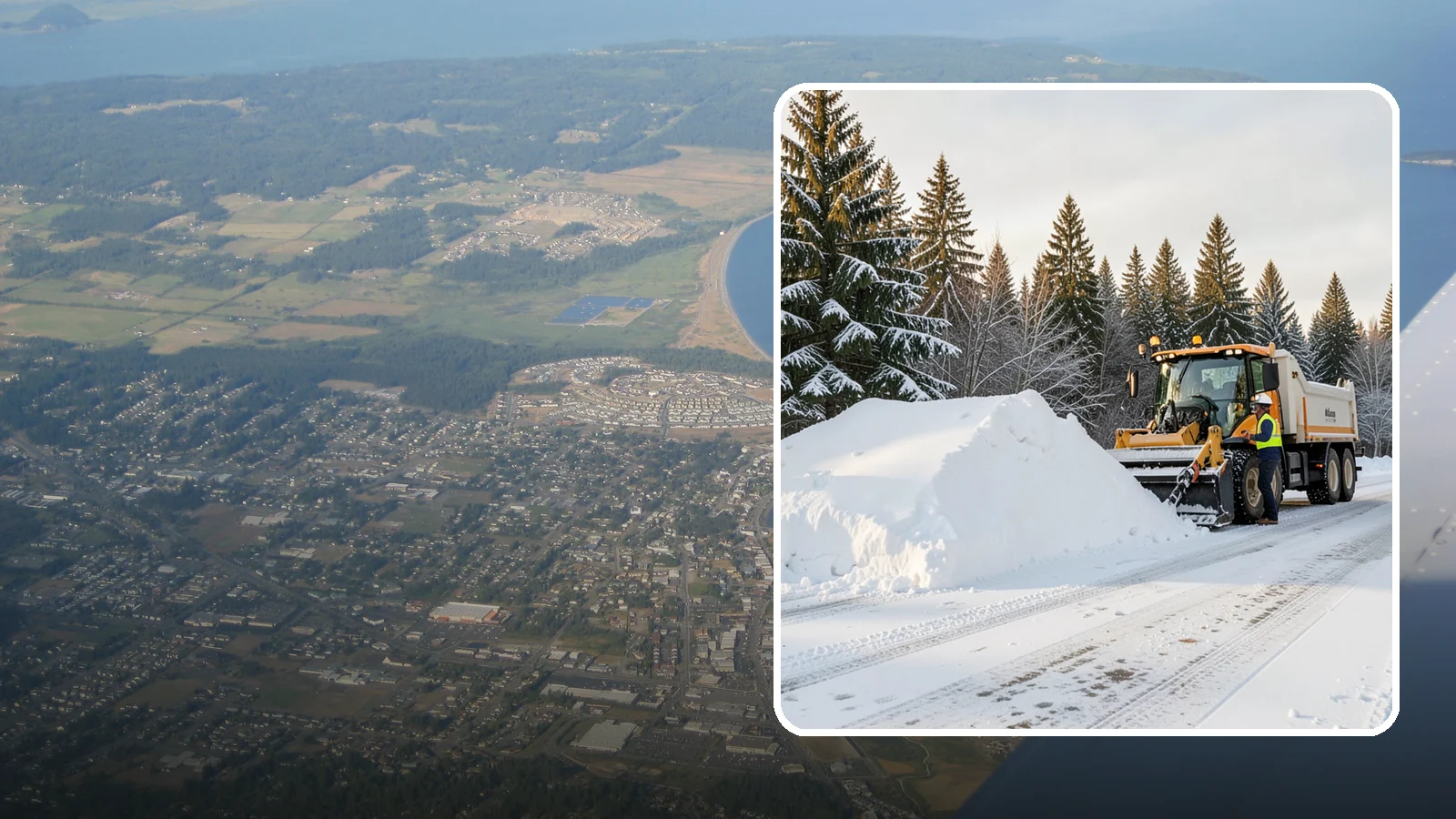 Snow Stacking in Oak Harbor, Island County, WA - We stack plowed snow into organized piles that maximize usable space and drain cleanly.