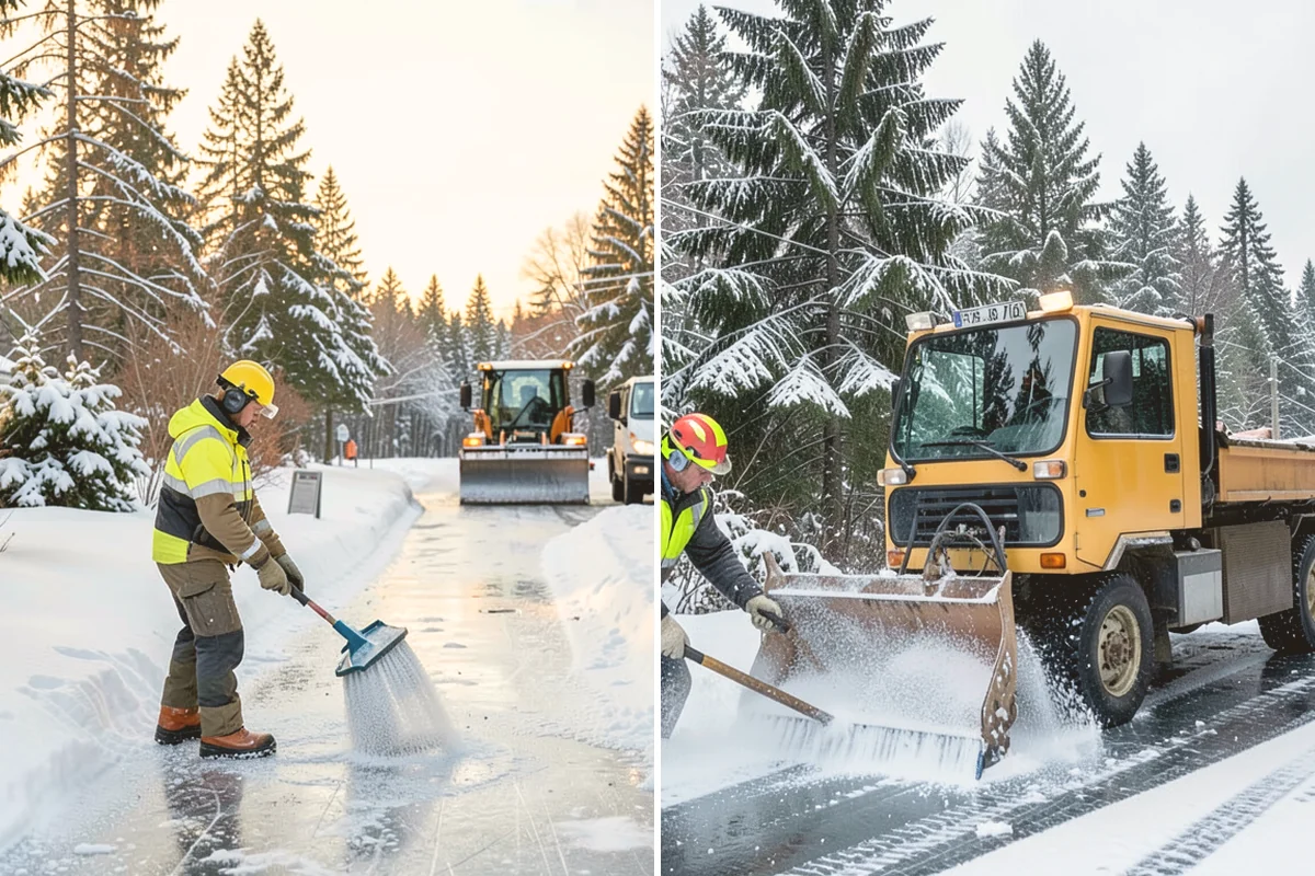 Snow Stacking in Orting, Pierce County, WA - Designate corner and edge stacking zones