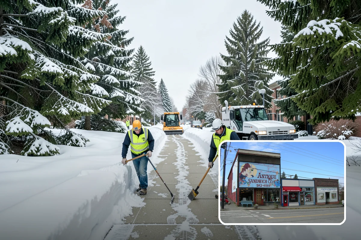 Snow Stacking in Ruston, Pierce County, WA - Preserves the most parking and open space