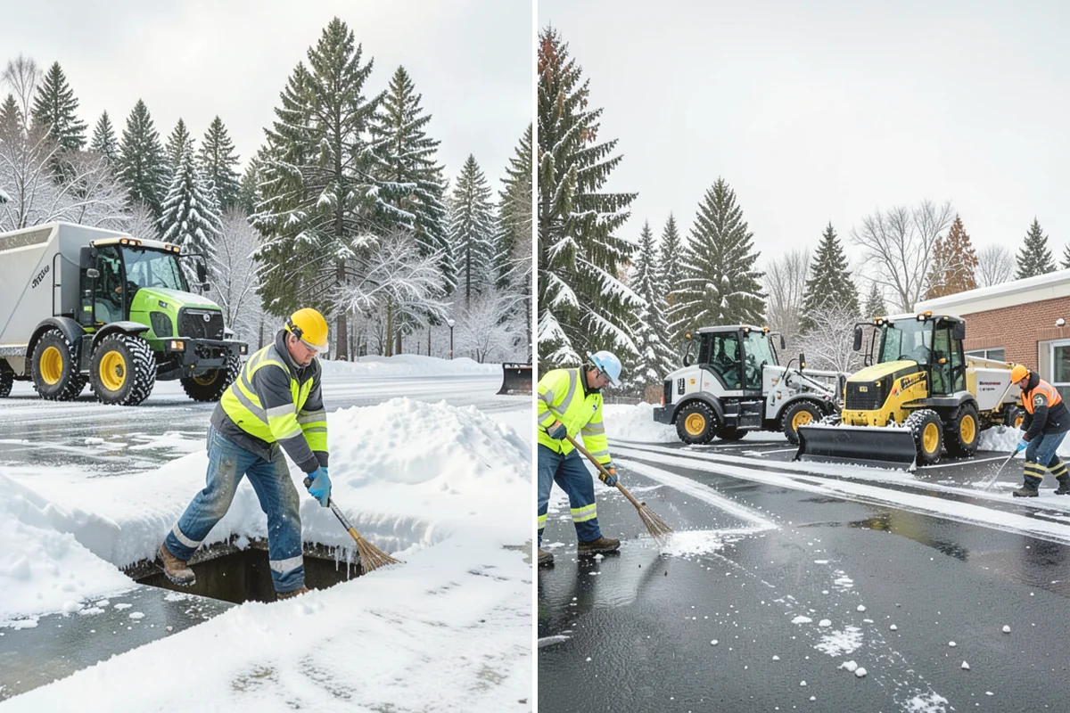 Snow Stacking in Ruston, Pierce County, WA - Designate corner and edge stacking zones