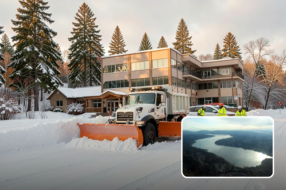 Snow Stacking in Sammamish, King County, WA - Preserves the most parking and open space