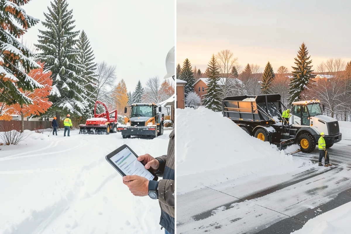 Snow Stacking in Sammamish, King County, WA - Designate corner and edge stacking zones