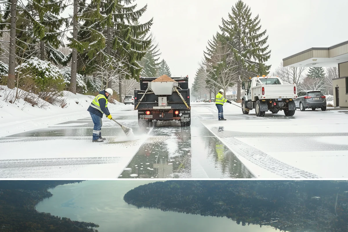 Snow Stacking in Sammamish, King County, WA - Snow stacking matters throughout the plowing season as each storm adds to the piles that must stay organized and out of the way.